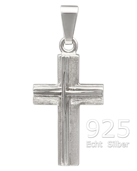 Kreuz Anhänger Stege poliert 11 x 18 mm 925 Silber