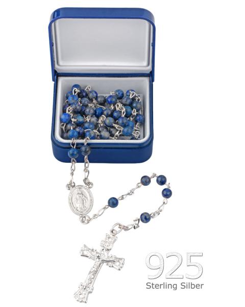 Rosenkranz Lapislazuli 4 mm Ø Perlen im Geschenketui
