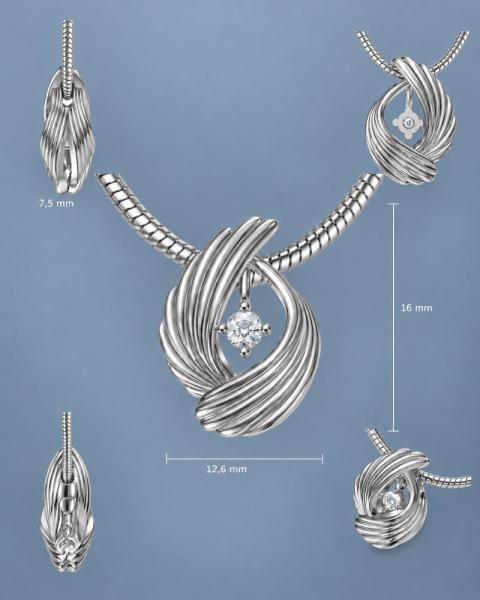 Evrah Anhänger 17x12 mm Sterling Silber rhodiniert Zirkonia