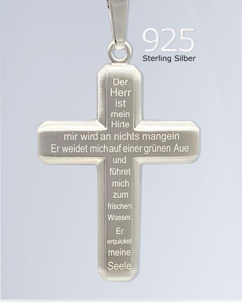Kreuz Sterling Silber "der Herr ist mein Hirte" 22 x 28 mm