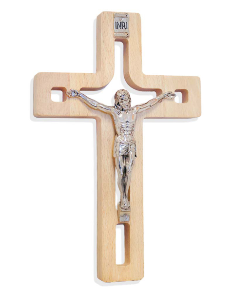 Holzkreuz durchbrochen, 16 x 25 cm m. Christuskorpus