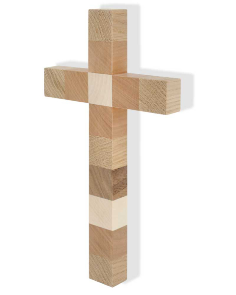 Wandkreuz 12 Apostel solides Holz 36 x 20 cm