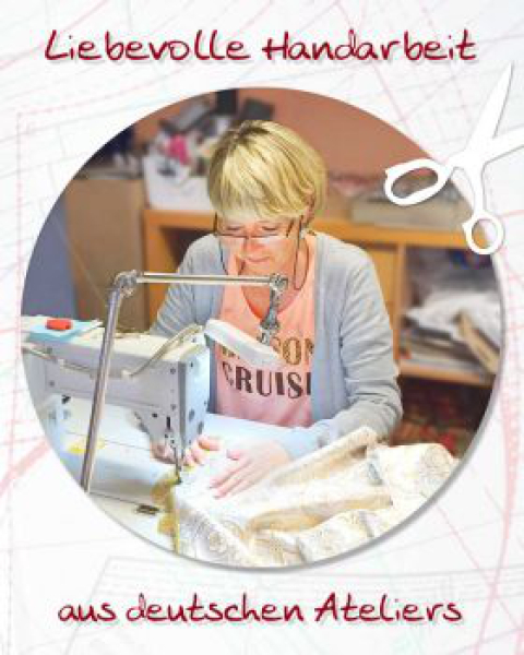 Palla handbestickt Leinen beige Kreuzmotiv, Pallaeinlage