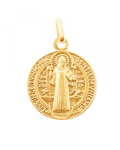Benediktus Medaille Gold 333, 12 mm Ø