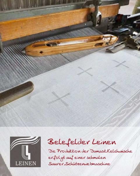 Korporale 50 x 50 cm Leinen Motiv Hostie eingewebt