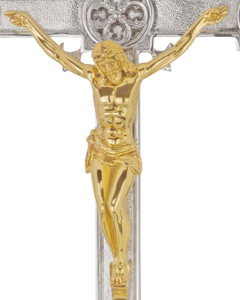 Vortragekreuz vernickelt 54 x 35 cm, 4- Evangelisten