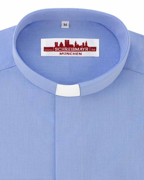 Collarhemd Hellblau Halbarm Fil-a-Fil 80% BW 20% PE