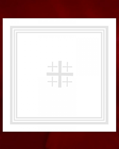 Corporale 50/50cm "Jerusalemkreuz" Leinendamast