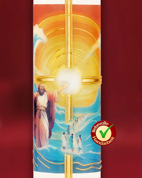 Osterkerze Moses mit Jahreszahl 800 x 80 mm