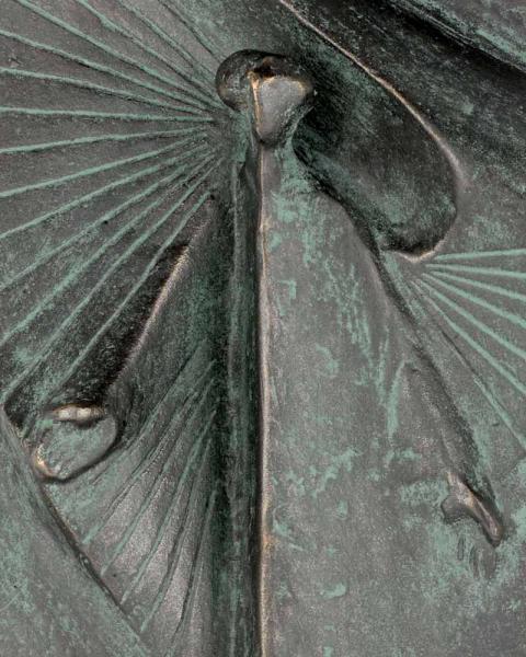 Wandplakette „Labyrinth“, Bronze, 9 cm Ø