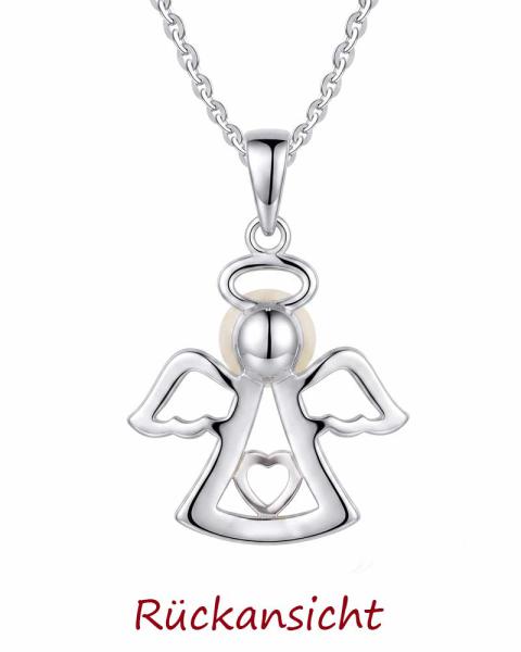 Schutzengelanhänger 925 Sterling Silber mit Perle
