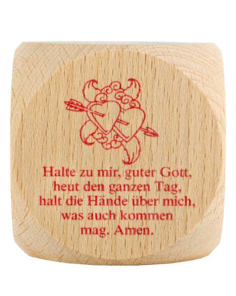 Prayer cube with German evening prayers