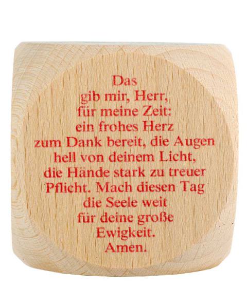 Prayer cube with German evening prayers