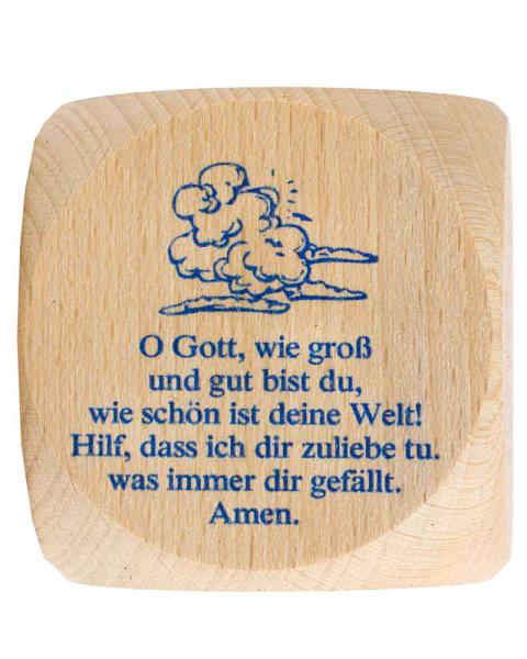 Prayer cube with German evening prayers