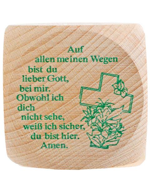 Prayer cube with German evening prayers
