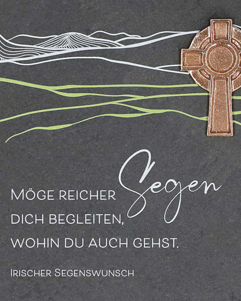 Schieferplatte " Kraft " 14,5 x 14,5 cm Wasser & Fisch