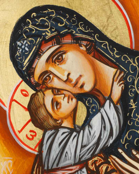 Ikone 22 x 18 cm Madonna  mit Kind