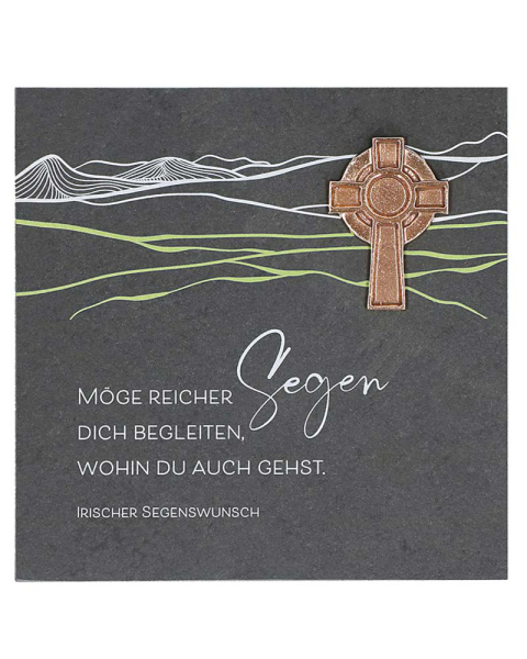 Schieferplatte " Kraft " 14,5 x 14,5 cm Wasser & Fisch