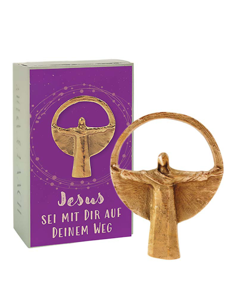 Bronze Figur Jesus Kreisrelief in 14,5 x 11 cm
