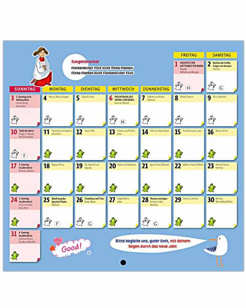 Ministranten-Wandkalender 2027, 13 Blatt