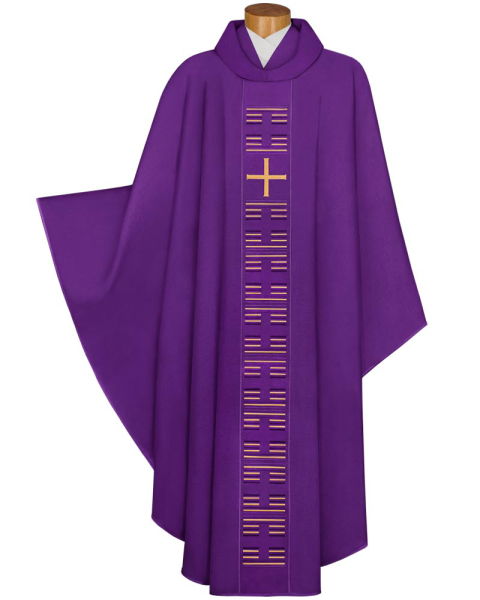 Kasel violett gesticktes Brustkreuz, inkl. Innenstola