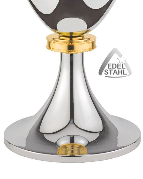Kelch Edelstahl „Modern“, Cuppa vergoldet, Ø 10 cm