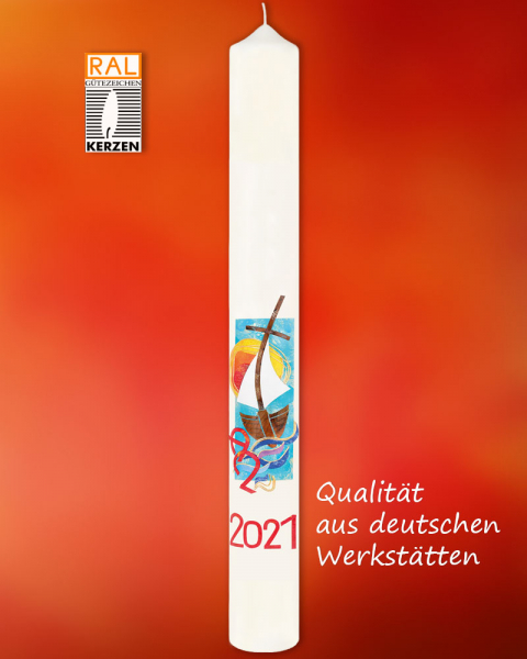 Osterkerze 800 x 80 mm "Schiff der Gemeinschaft"