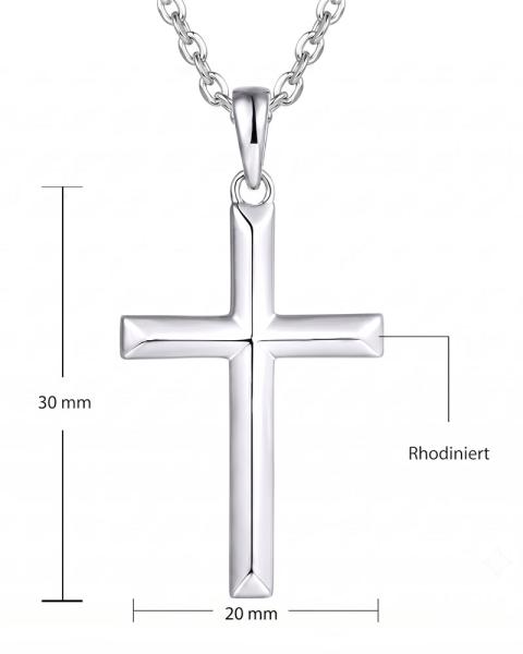 Kreuzanhänger 20 x 30 mm Sterling Silber mit Kette 40 + 5 cm