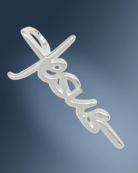 Kreuz Anhänger "Jesus" 10 x 20 mm 925 Silber
