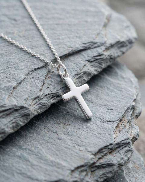 Kreuzanhänger 9x13 mm 925 Sterling Silber mit Kette