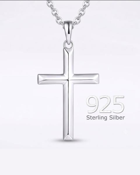 Kreuzanhänger 20 x 30 mm Sterling Silber mit Kette 40 + 5 cm
