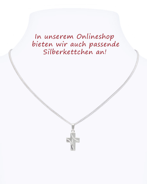 Kreuz Anhänger Silber geschwungen 11 x 15 mm