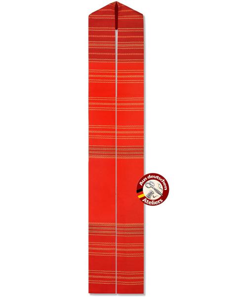 Stola Rot Streifeneinwebe mit Japangold 150 cm lang