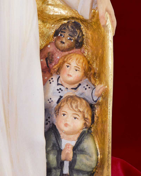 Schutzmantelmadonna 31,5cm hoch Coloriert