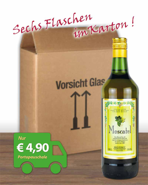 Messwein Moscatel Spanien 1 Ltr. Flasche, weiß, süß