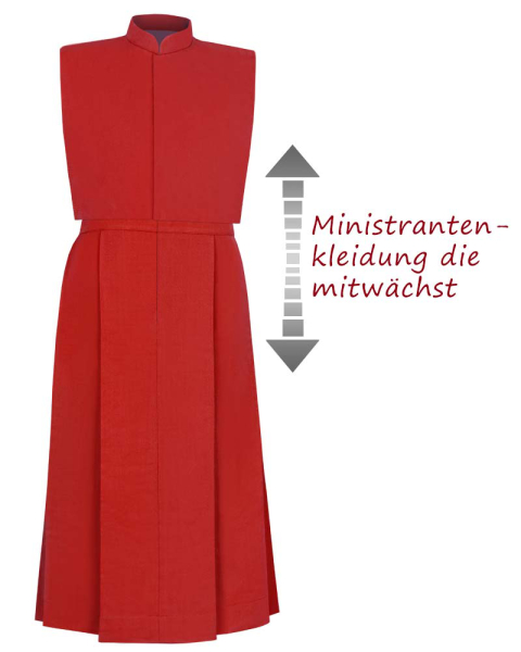 Ministrantenrock rot 90 cm mit Weste