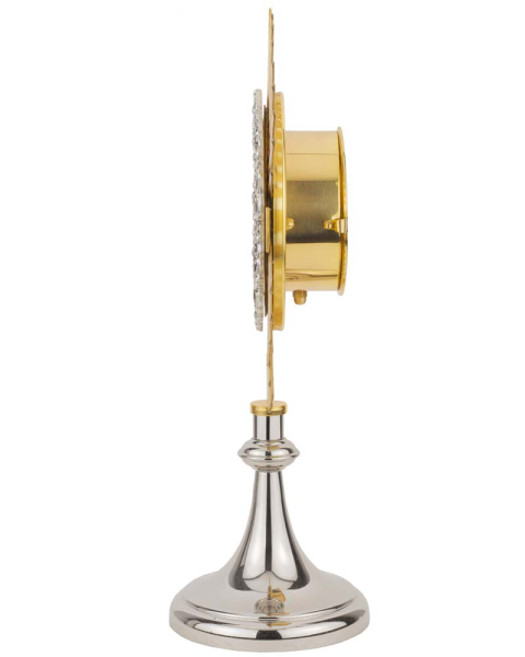 Monstranz versilbert/vergoldet 39 cm hoch Hostien