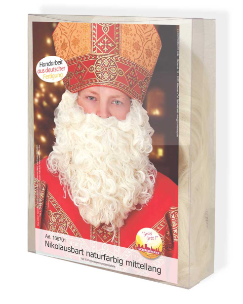 Nikolaus-Bart naturfarbig deutsche Fertigung