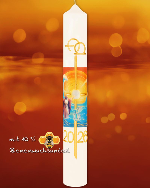 Osterkerze Moses mit Jahreszahl 600 x 80 mm