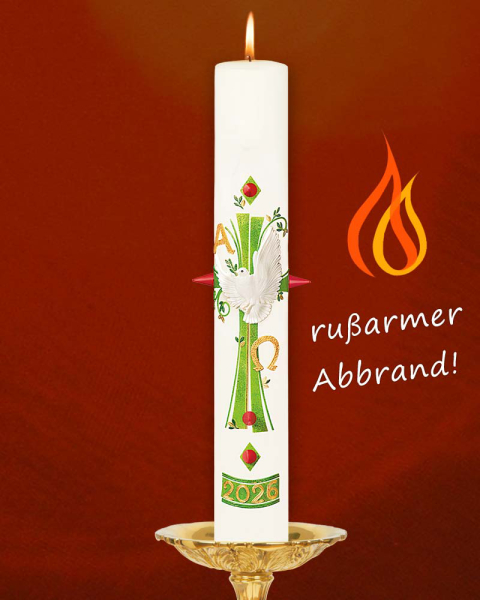 Osterkerze 800 x 80 mm Hoffnung mit Taube