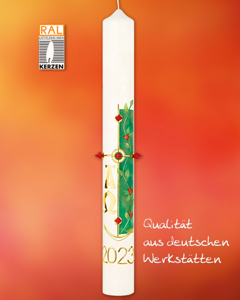 Osterkerze 600 x 70 mm Glaube Liebe Hoffnung