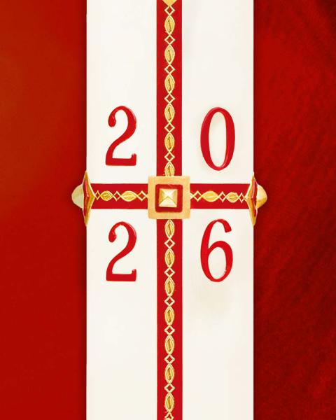 Osterkerze 800 x 80 mm klassisch Kreuz und Nägel
