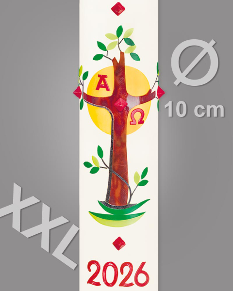 Osterkerze XXL Lebensbaum 1000 x 100 mm mit Nägeln