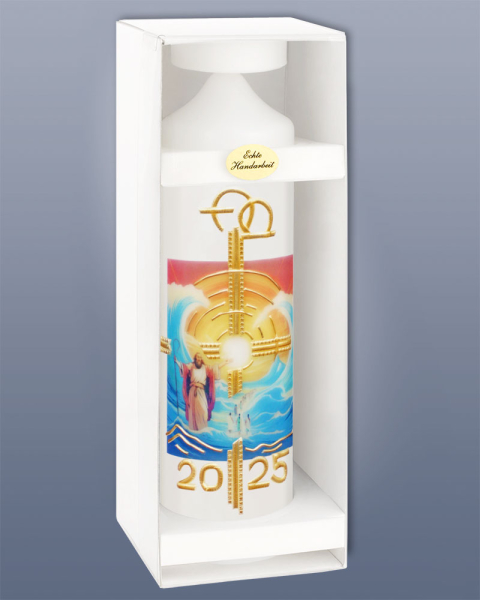 Tischkerze "Moses" 225 x 70 mm mit Jahreszahl