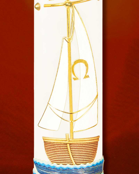 Osterkerze 800 x 80 mm Schiff der Gemeinschaft