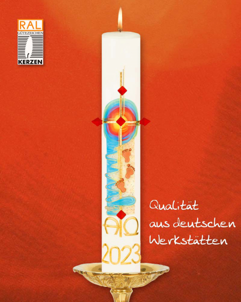 Osterkerze 1000 x 90 mm "Spuren im Sand" 2022