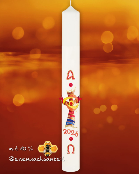 Osterkerze modern 800/80 mm Kreuz mit Nägeln