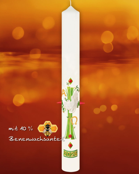 Osterkerze 800 x 80 mm Hoffnung mit Taube