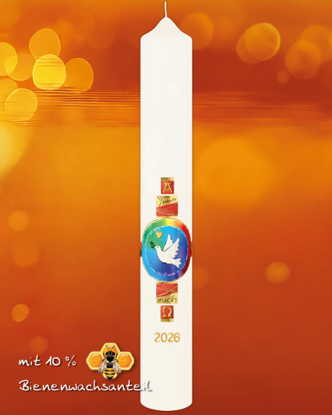 Osterkerze 600 x 80 mm Friedenstaube