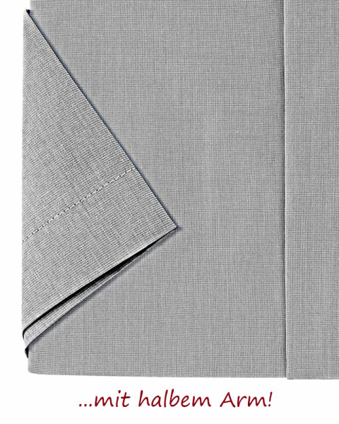 Collarhemd XL Einzelstück Oxford Hellgrau Halbarm